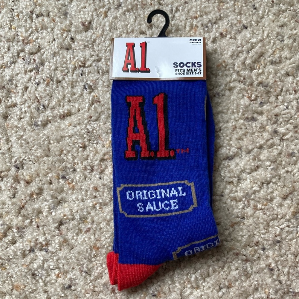 3/$20 A1 Original Sauce Funny Novelty
Crew Socks - Brand New
